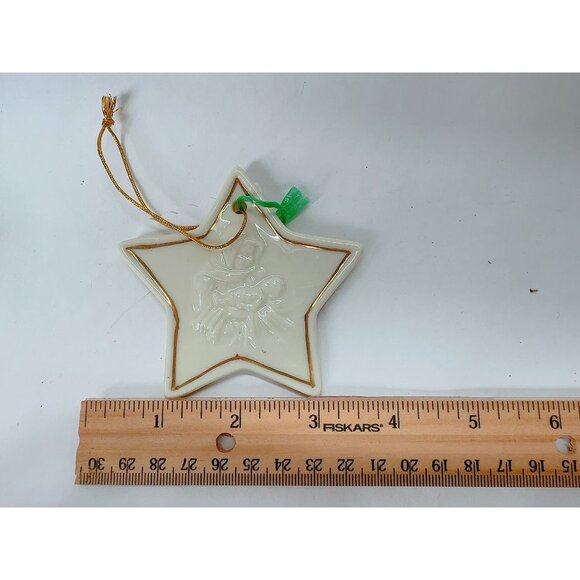 Vintage Holiday Ceramic & Glass Ornament Set With Angels Santa Star & Gift Desig - Picture 5 of 16